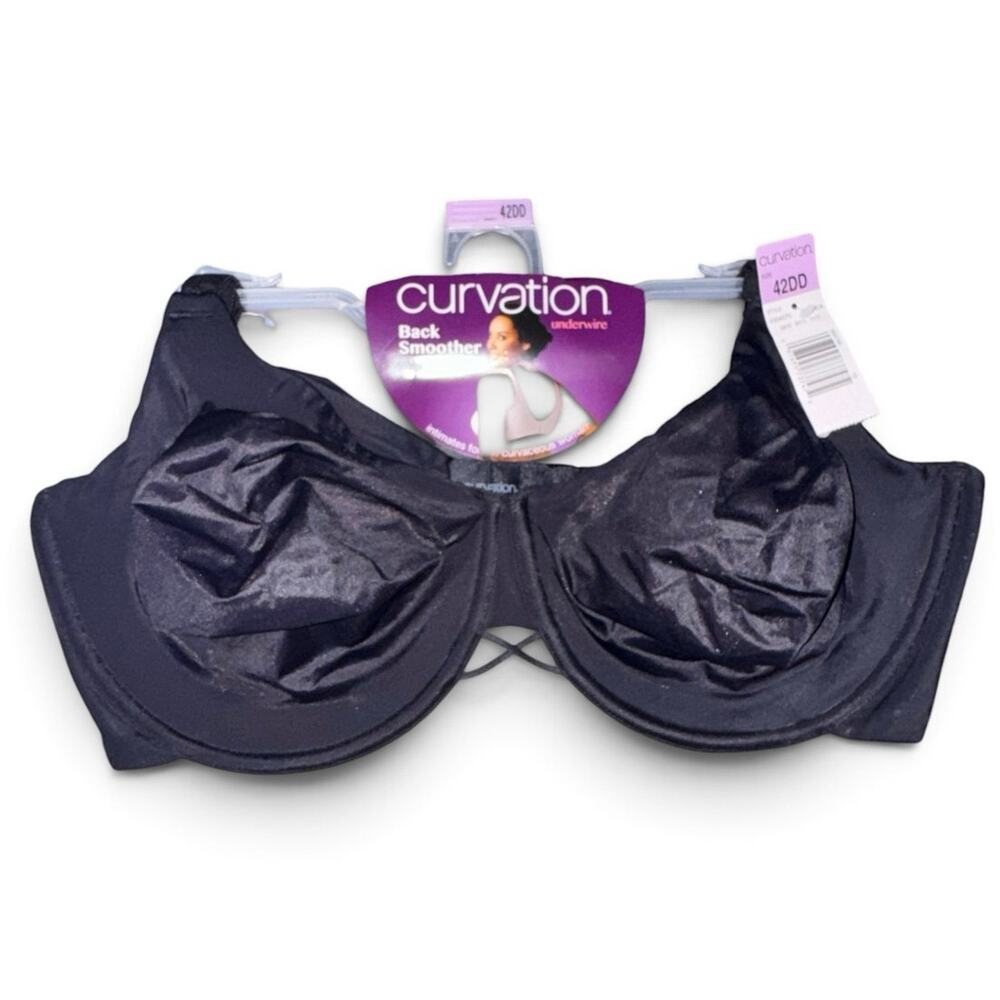 Curvation Black Back Smoother Full Coverage Underwire Bra - Size 42DD NWT